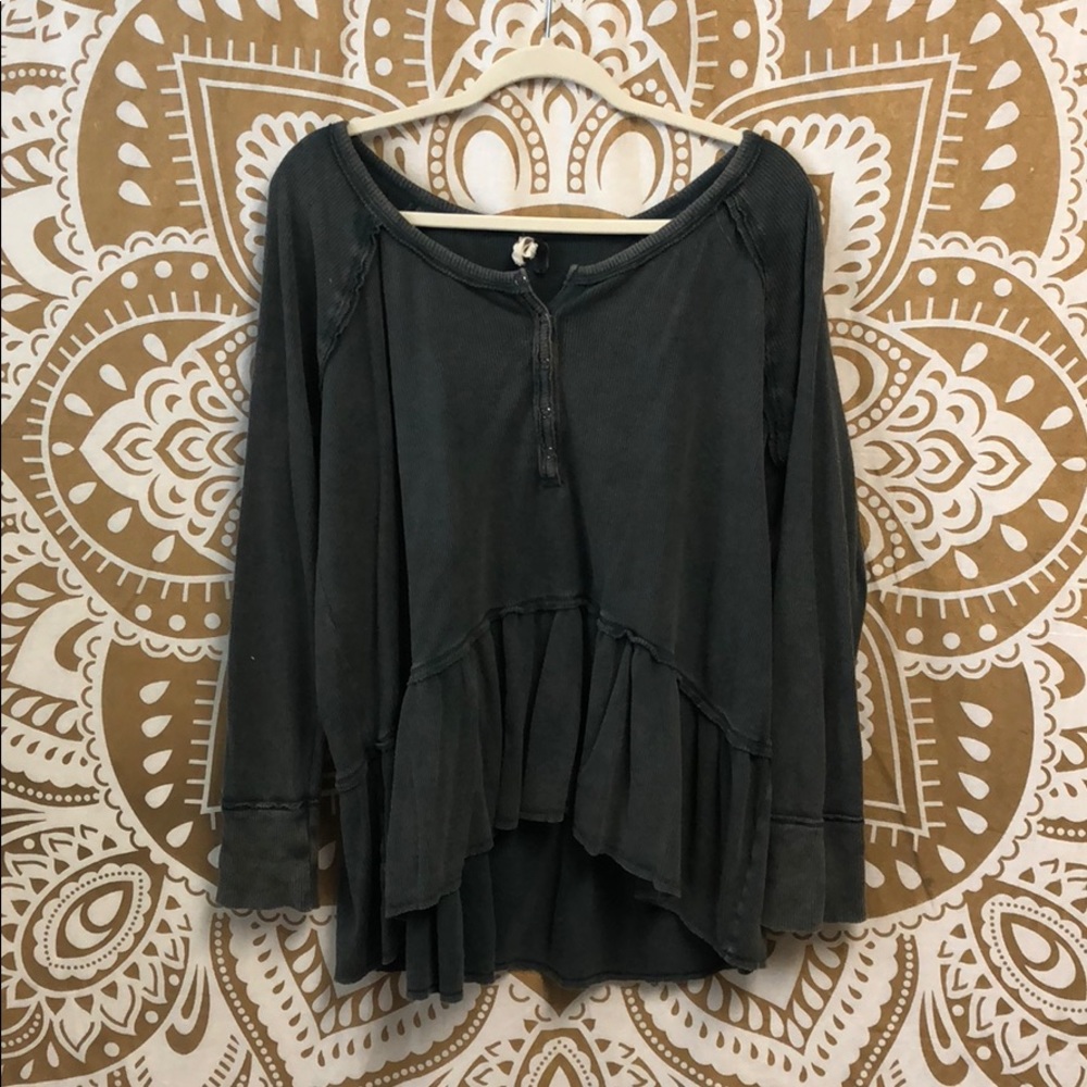 We the free Free people peplum highlow sweater top